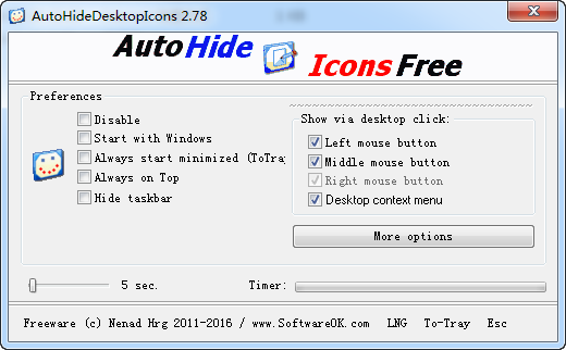 AutoHideDesktopIcons V3.11 ɫѰ