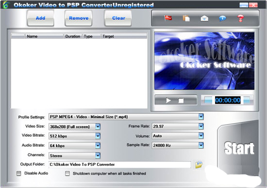 Okoker Video to PSP Converter V4.4 ԰