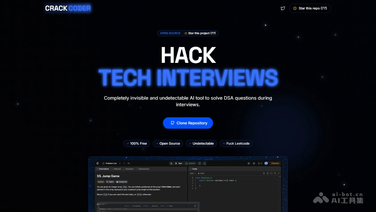 Crack Coder�� AI�������Թ��ߣ��ṩʵʱ�������֧��