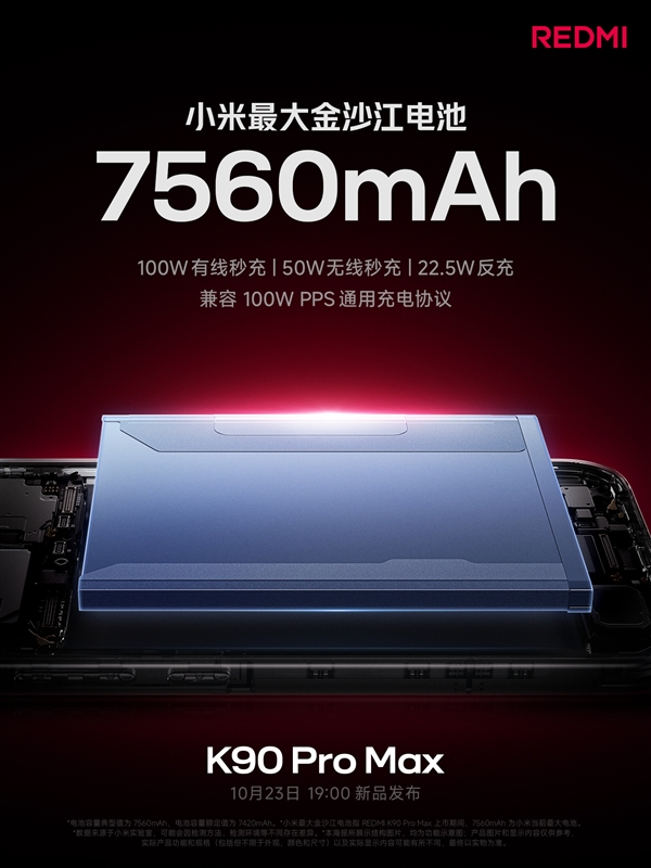 REDMI K90 Pro Max7560mAhأ100W+50W߿ PPS