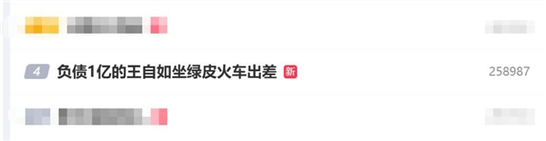 负债1亿的王自如坐绿皮火车出差:因为限高