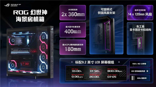 ROG�����񺣾����������ࣺ�Դ�9.2��LCD�� ����ת����֧��