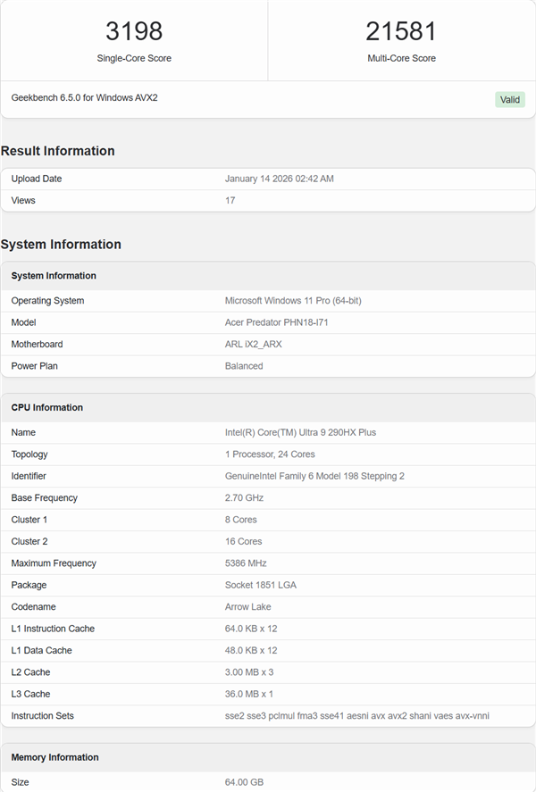 Intel�콢Ultra 9 290HX Plus�ع⣺�ƶ��˱ƽ�����9950X3D��