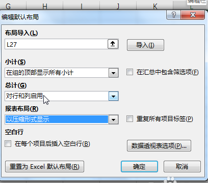 Excel����͸�ӱ�Ĭ�ϲ���������ô����