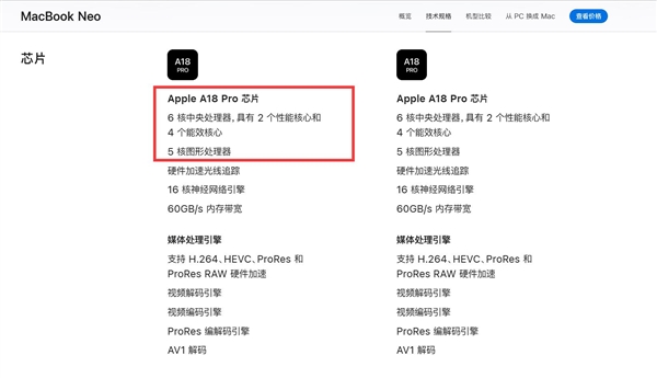 ����㵶�� ƻ��MacBook Neo���ز�Ѫ��A18 Pro������һ��GPU����