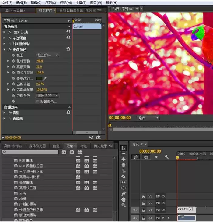 premiere��ô�޸���Ƶ��ɫ