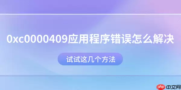 0xc0000409Ӧ�ó���������������޸��������