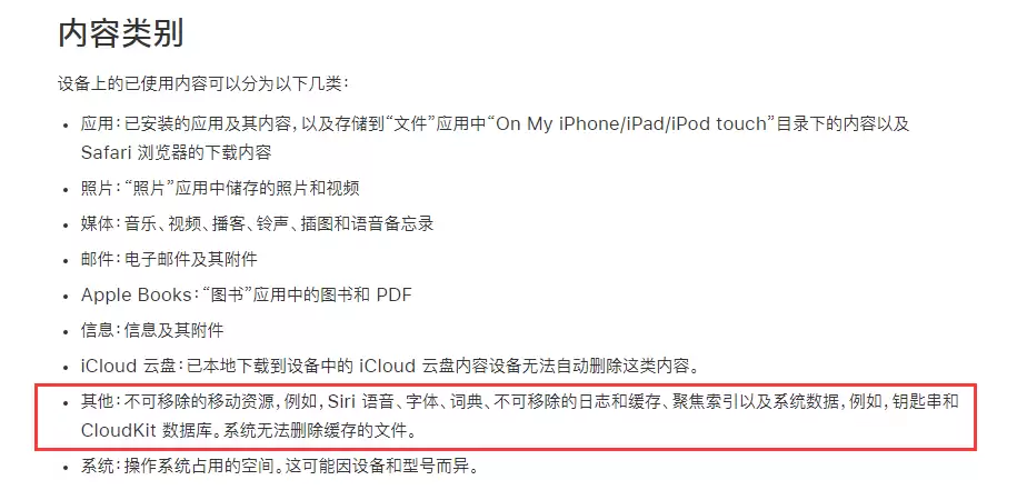 iPhone�洢�ռ��е�������ʲô �������