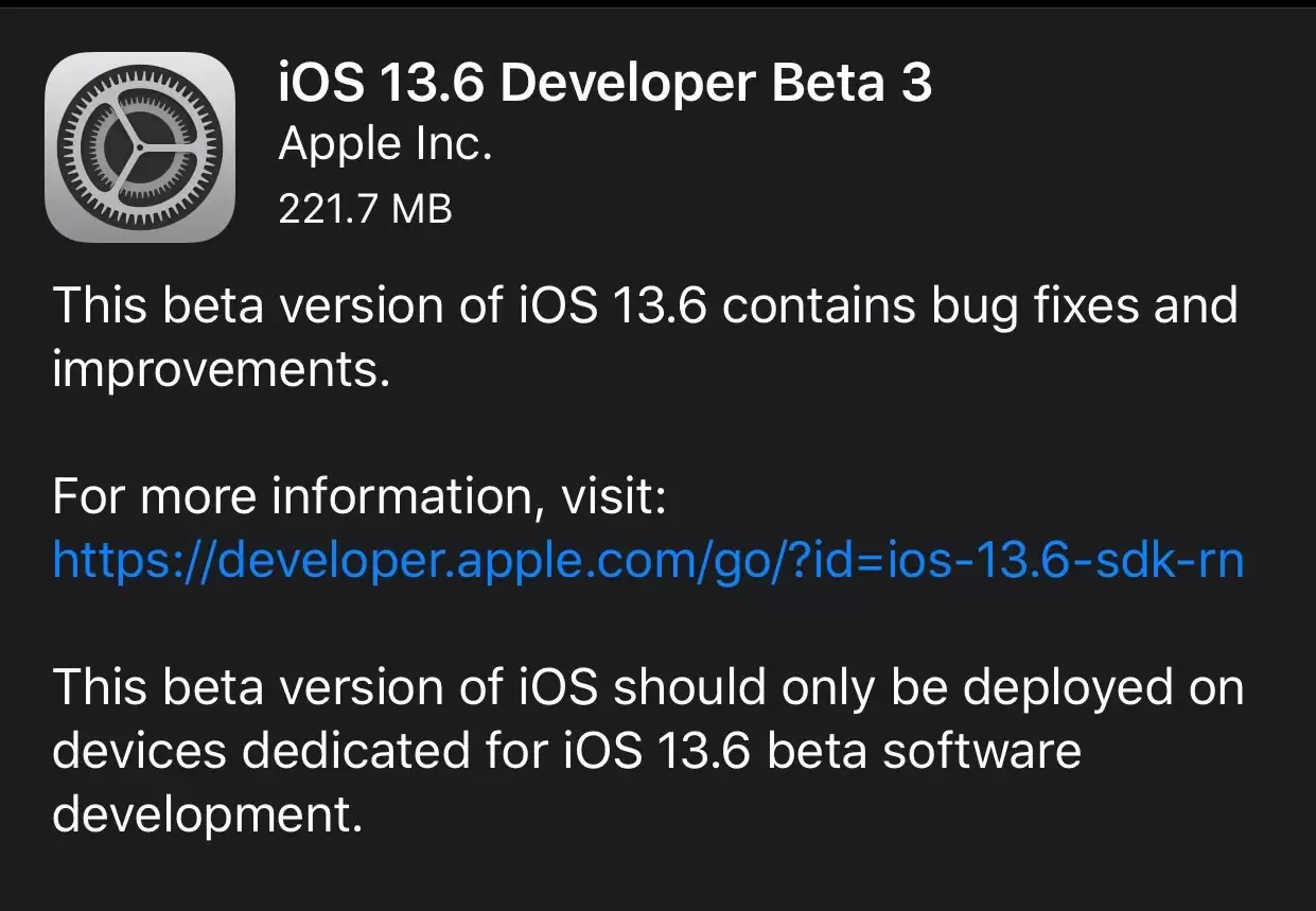 iOS 13.6 Beta3 ���������������̳�