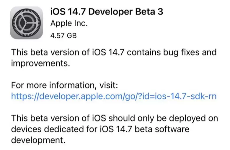 ƻ������iOS14.7 Beta3ϵͳ���� �ص��޸�Bug�����û�����