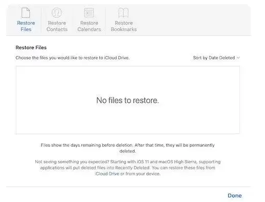 iCloud.com�ָ����ɾ���ļ��Ĳ�������