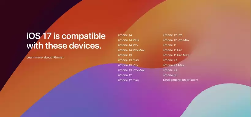 iOS 17֧�ֻ��������嵥������豸��������