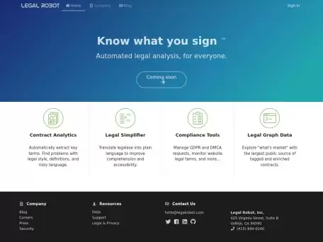 Legal Robot�Զ����������ĵ�����������ϵ