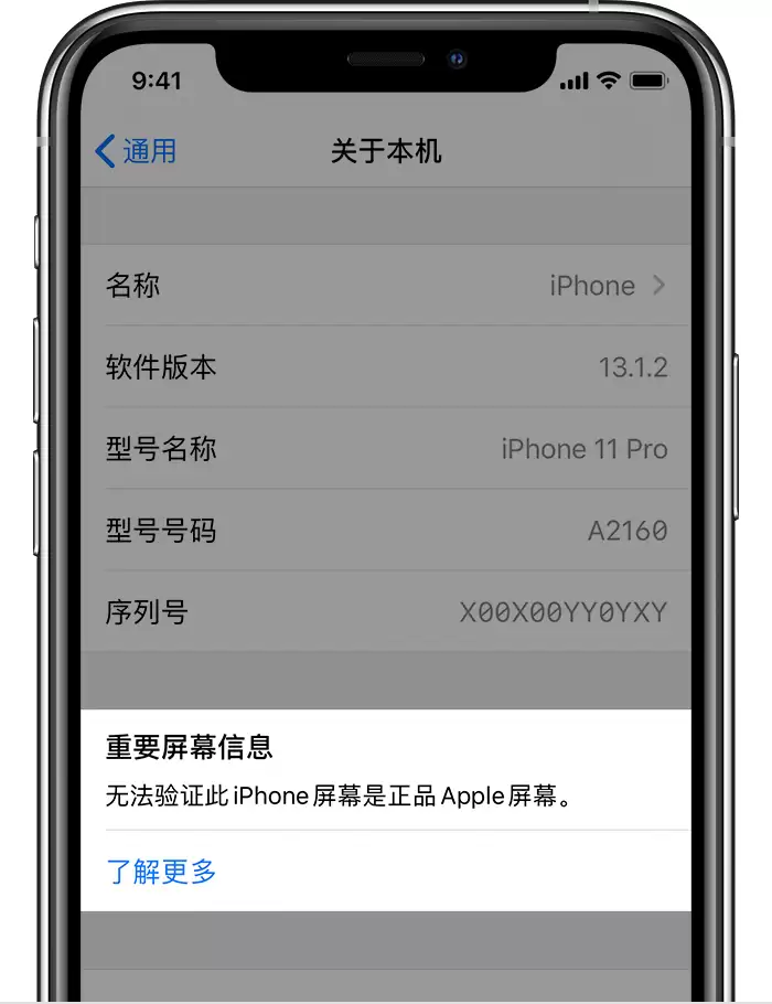 iPhone 11��Ļ�޷���֤Ϊ��Ʒ��Ӱ��