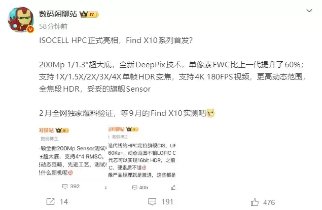 ����ISOCELL HPC��ʽ������2�����س���ף�OPPO Find X10ϵ�л��׷�