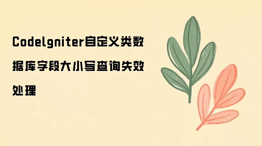 CodeIgniter�Զ����������ݿ��ֶδ�Сд��ѯʧЧ�������